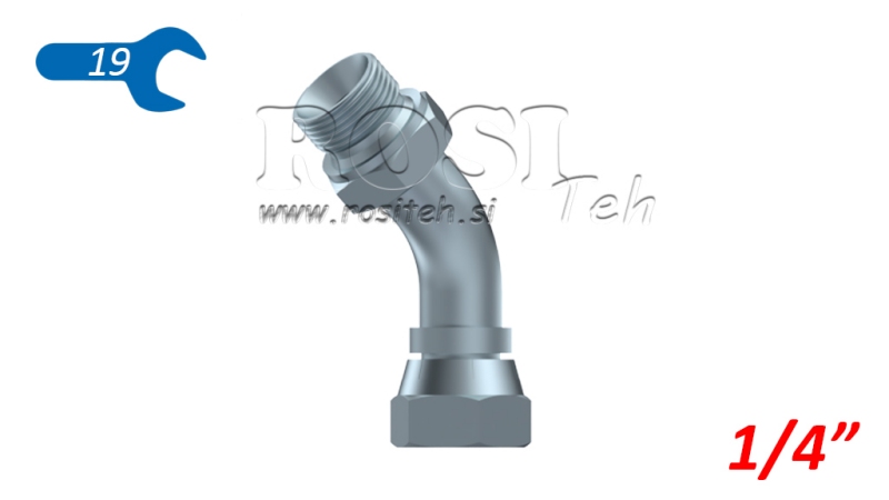 HÜDRAULILINE KURV 45° BSP MEES-NAINE 1/4