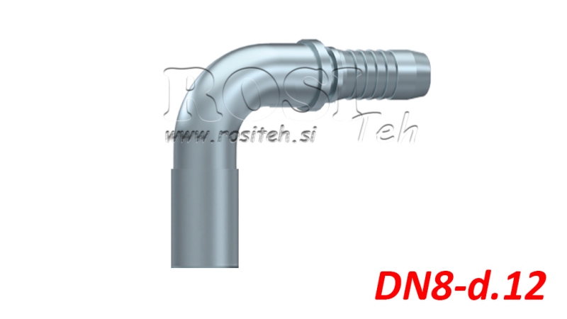 HYDRAULISK KOBLER SLANGE OVERGANGS BEND 90° DN8-d.12