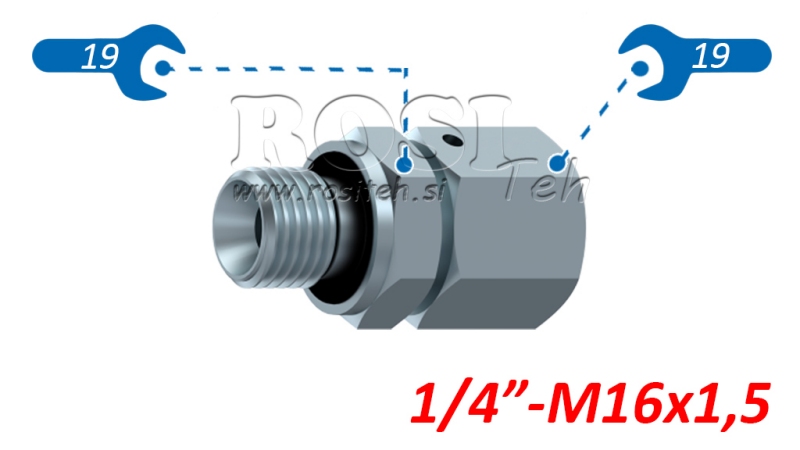 HÜDRAULILINE SISSEKEERATAV ADAPTER AOVR ED BSP 1/4-(10L) M16X1,5