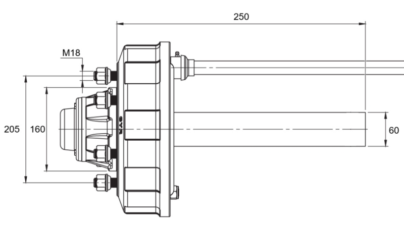 POOLTELG PIDURITEGA - 2700 kg (6 KRUVI) - 250 mm