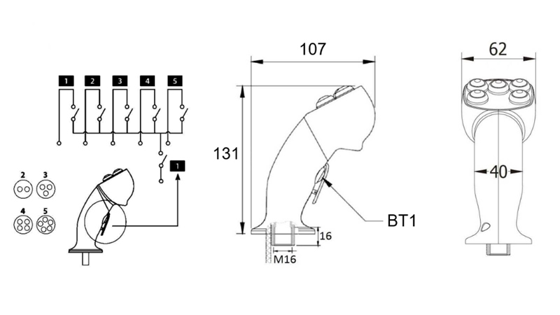 DALJINSKA ROČICA ROSI JOYSTICK - 4 TIPKE + TIPKA