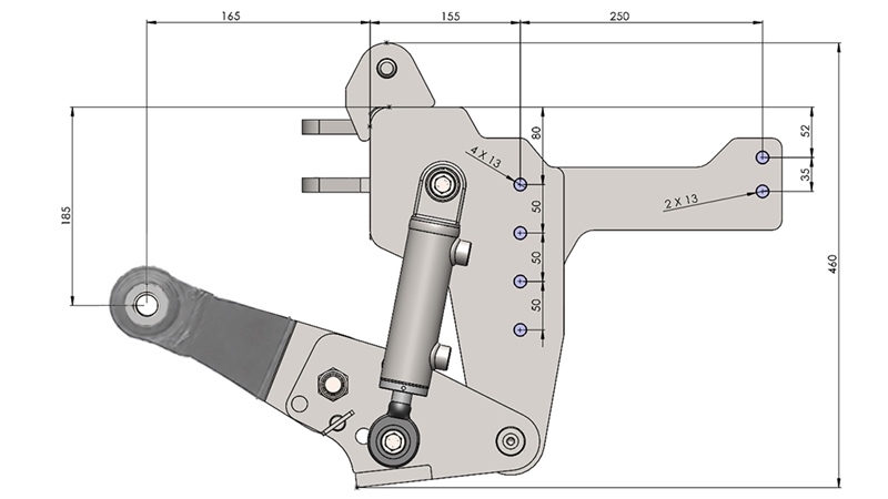 TRAKTORI UNIVERSAALNE ESIRIPPSÜSTEEM CAT. 1 - PROFI STANDARD 800 KG (RAL TEIE VALIKUL)
