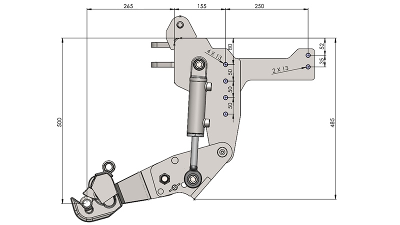 TRAKTORI UNIVERSAALNE ESIRIPPSÜSTEEM CAT. 1 - PROFI AUTOMATIC 800 KG (RAL TEIE VALIKUL)