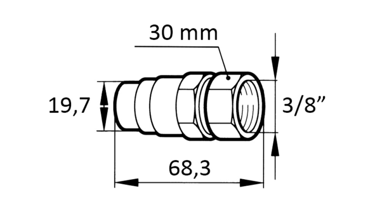 GYORS KAPCSOLÓ BÁGERHEZ FÉRFI 3/8