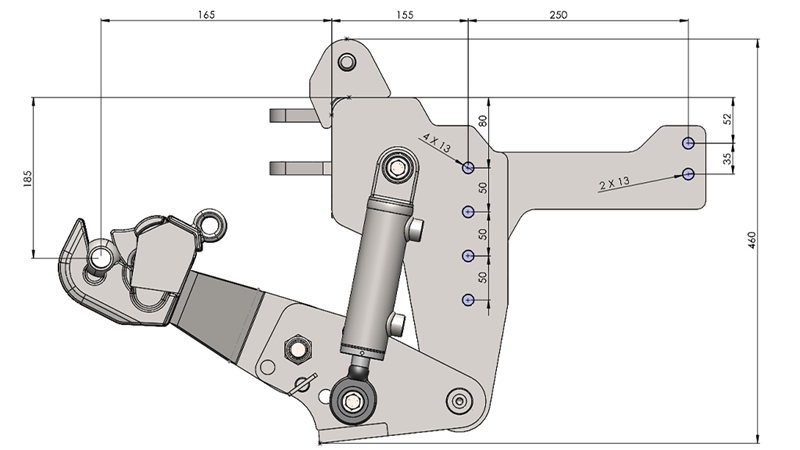 TRAKTORI UNIVERSAALNE ESIRIPPSÜSTEEM CAT. 1 - PROFI AUTOMATIC 800 KG (RAL TEIE VALIKUL)