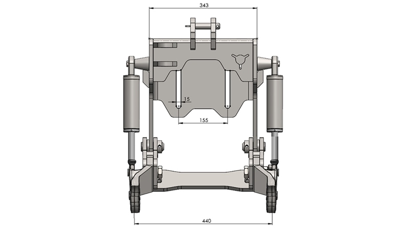 TRAKTORI UNIVERSAALNE ESIRIPPSÜSTEEM CAT. 1 - PROFI STANDARD 800 KG (RAL TEIE VALIKUL)