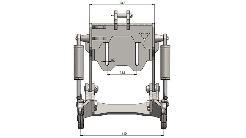 TRAKTORI UNIVERSAALNE ESIRIPPSÜSTEEM CAT. 1 - PROFI AUTOMATIC 800 KG (RAL TEIE VALIKUL)