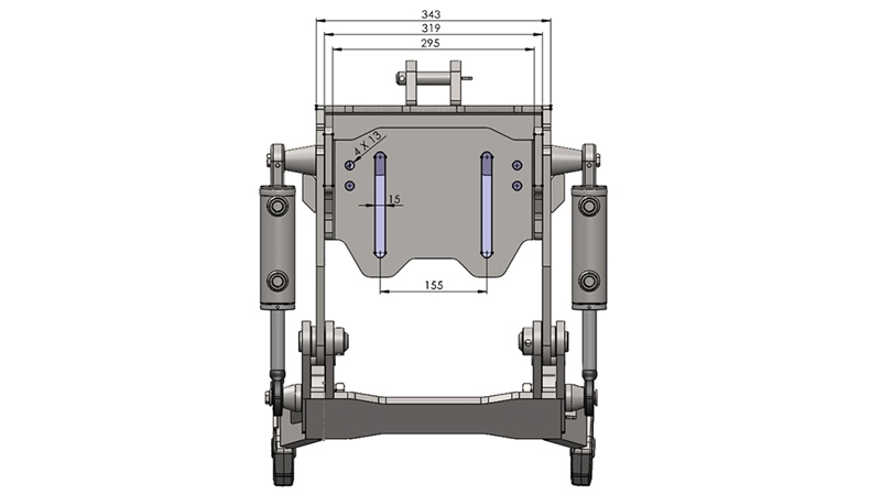 TRAKTORI UNIVERSAALNE ESIRIPPSÜSTEEM CAT. 1 - PROFI STANDARD 800 KG (RAL TEIE VALIKUL)