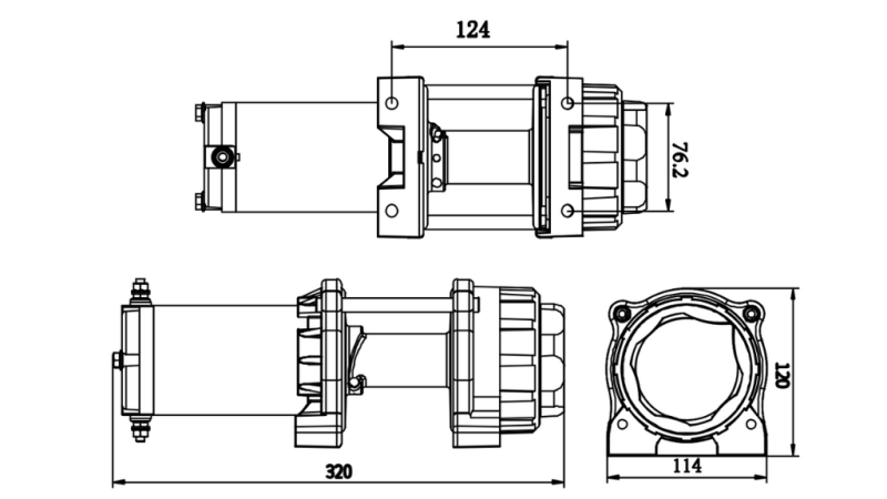 12 V ELEKTRISK VINSCH RS-3500 - 1585 kg - SYNTETISKT REP - ECO