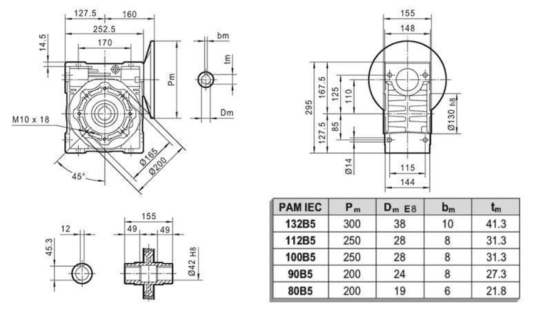 PMRV-110 REDUKTOR ELEKTRIMOOTORILE MS132 (5.5-7.5kW) SUHE 10:1