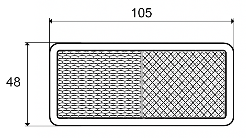 PRAVOKOTNI ODSEVNIK RDEČI 105x48 (10kom)