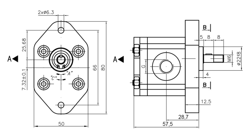 HYDRAULIKPUMPE 00A0.5X032 GR.0 - 0,5cc - LINKS