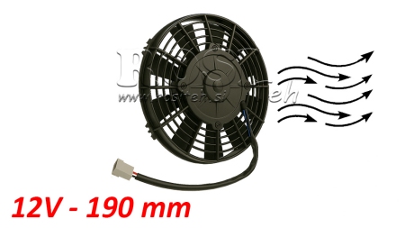 VENTILATOR AKSIALNI 190mm VLEČNI 12V