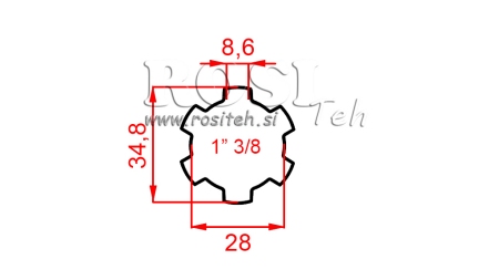 ADAPTATEUR CARDAN 1-3/8 STANDARD (150 mm)