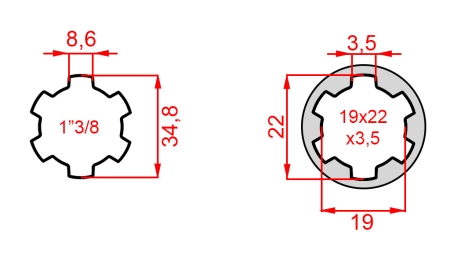 HRIADEĽ DRÁŽKOVANÁ 13/8 21x25x5 - 6 ZUBOV
