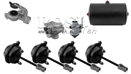 SET ZRAČNIH ZAVOR ZA PRIKOLICO KOMPLET ENO KROŽNI SISTEM 4 CILINDRI