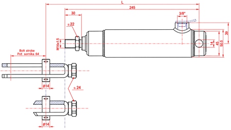 SISEMISE VEDRUGA PIDURISILINDER 25/70MM - KEERMEGA