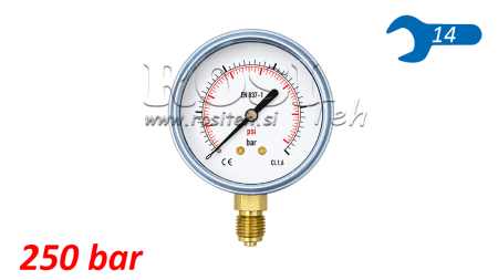 ΜΑΝΟΜΕΤΡΟ DN63 ΚΑΘΕΤΟ 0 - 250 BAR - 1/4