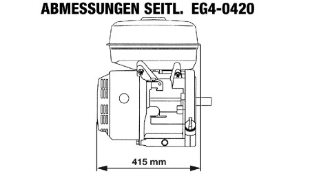 bensiinimootor EG4-420cc-9.6kW-13.1HP-3,600 RPM-E-KW25x88.5-elektriline käivitus