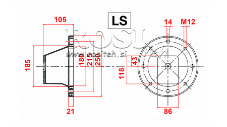 HÜDRAULILINE FLANGE - BELL LS250 (EM2,2-4KW/GR1)