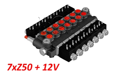 VALVOLA IDRAULICA 7xZ50+12V DC