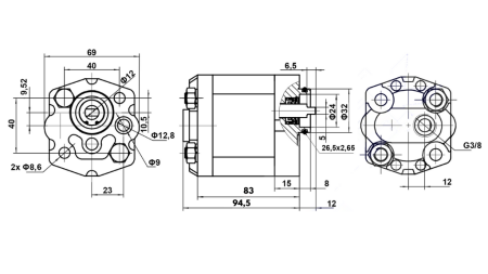 HÜDRAULILINE PUMP 10C4.8X302 4.8 CC PAREM