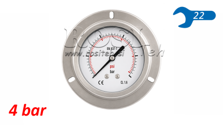 MANOMEETER DN100 TAGUMINE 0 - 4 BAR - 1/2