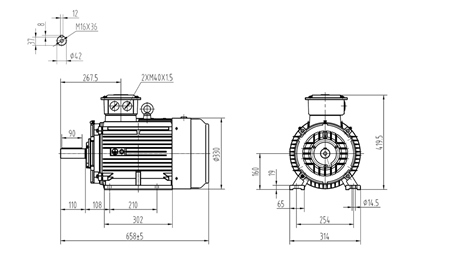 11KW-ELEKTRILINE MOOTOR Y3 160M1-2_2930RPM 3FAASI JALAD-B3