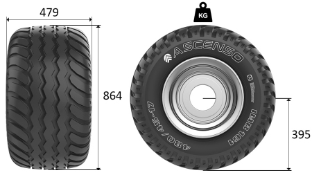 19.0/45-17 PNEVMATIKA AW708 14pl S PLATIŠČEM 16,00X17