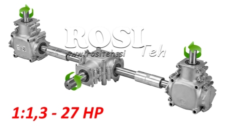 REDUKTORIŲ RINKINYS 1:1,3 (27HP-20kW) MĖŠLO KRATYTUVUI L:450 - ALU