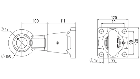 VLEČNA KLJUKA VRTLJIVA FI42 V OHIŠJU 8.000/1.000KG