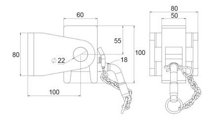 STAFFA CASSA RIBALTABILE 60x80 - TIPO A FORCELLA - ECO