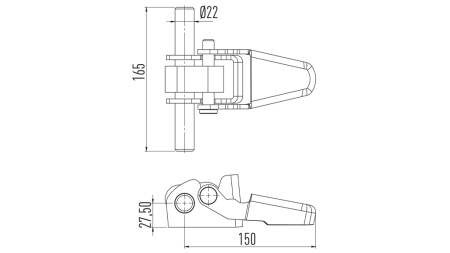HINGE LATERAL DEL REMOLQUE CON APERTURA INFERIOR/SUPERIOR