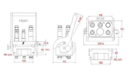 MULTI-FASTER LIITMIK 3PLK 5TEE BSP 3×3/8 2×9/16 FIKSEERITUD OSA