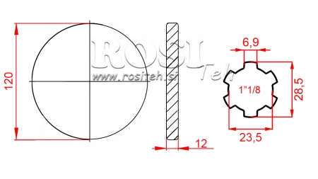 KARDANADAPTER FLANTSIGA 1-1/8 (120 mm)