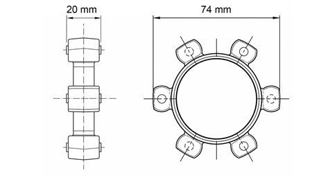 TÄHESIDUR KUMMISISULE ND16-ND17 (74mm)
