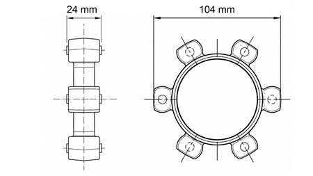TÄHESIDUR KUMMISISULE ND43-ND44 (104mm)