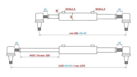 HÜDRAULILINE JUHTIMIS SILINDER ZETOR