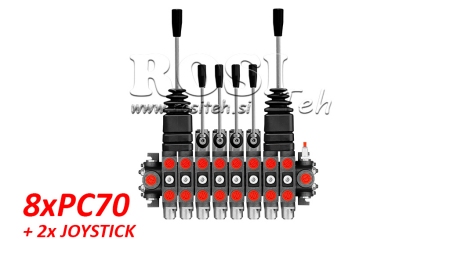 VÁLVULA HIDRÁULICA 8XPC70 + 2X JOYSTICK