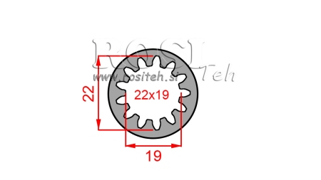 KARDANADAPTER PUKS 22x19 (13 SOONT) (45 mm)