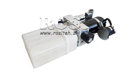 MINI HYDRAULISCH AGGREGAT 12V DC - 0.8kW = 0.5cc - 1.5 liter - eenfasige eenheid (PVC) met handpomp