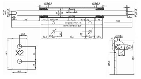 JUHTIMIS SILINDER KAHEPOOLNE 60/35-250