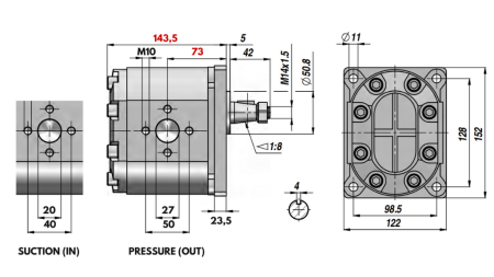 HÜDRAULILINE PUMP GR.3 43 CC VASAK - PRIOOBNIKUD