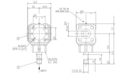 ÚHEL PŘEVODOVKA TB-19J 1.46:1 (23HP-16.9kW)