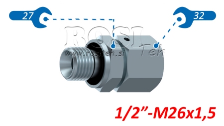 HÜDRAULILINE SISSEKEERATAV ADAPTER AOVR ED BSP 1/2-(18L) M26X1,5