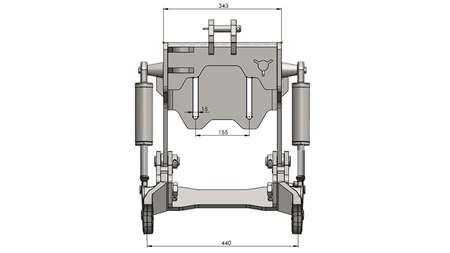 TRAKTORI UNIVERSAALNE ESIRIPPSÜSTEEM CAT. 1 - PROFI STANDARD 800 KG (RAL TEIE VALIKUL)