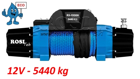 12 V VERRICELLO ELETTRICO RS-12000 - 5440 kg - FUNE SINTETICA - ECO