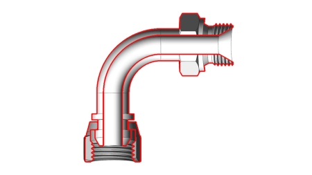 HÜDRAULILINE KURV 90° BSP MEES-NAINE 1/2
