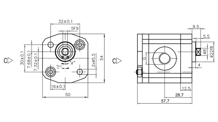 HYDRAULIPUMPPU 00C0.5X033 GR.0 - 0,5cc - OIKEA