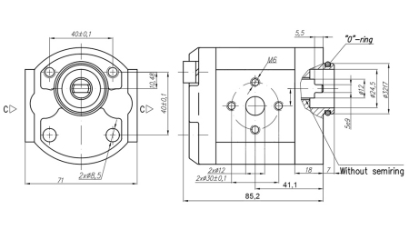 HYDRAULISCHE POMP 10C2X179 GR.1 - 2cc - RECHTS